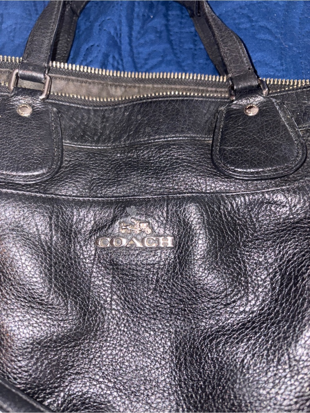 Coach Black Pebbled Leather Satchel